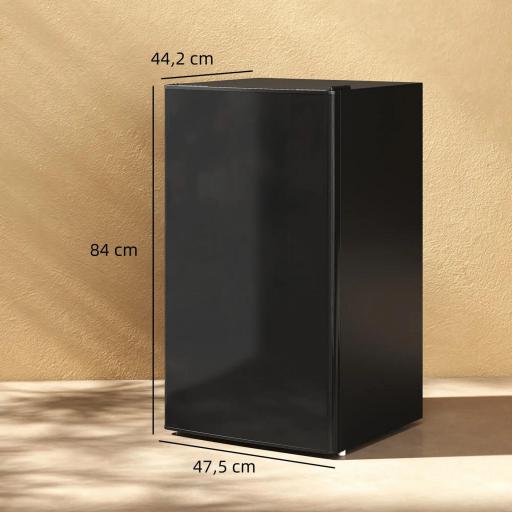 Nevera Pequeña con Congelador 91L Silenciosa Puerta Reversible Temperatura Regulable y Estantes Ajustables Negro [1]