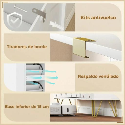 Mueble Zapatero Moderno con 2 Cajones Abatibles Armario y Estantes Ajustables para 10-14 Pares de Zapatos Blanco [1]