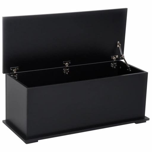 Arcón de Almacenamiento con Tapa Carga Máx. 120 kg para Dormitorio Salón 100x40x40 cm Negro [3]