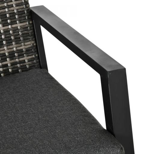 Conjunto de Muebles de Exterior con Sofá de 2 Plazas Sillones y Mesa de Centro para Terraza Patio Negro [7]