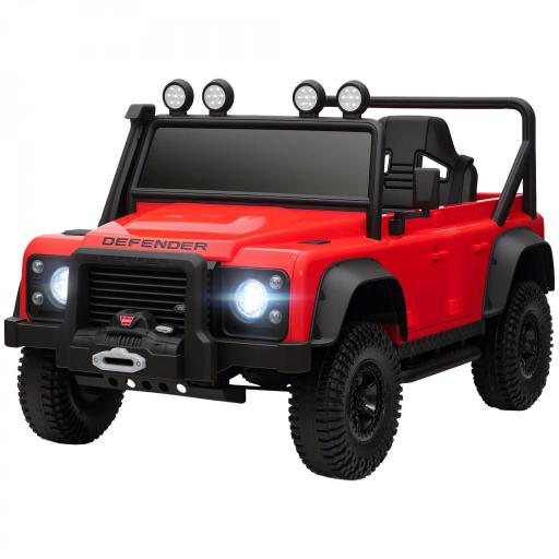 Coche Eléctrico para Niños con Licencia Land Rover 12V Control Remoto Sistema de Suspensión USB MP3 Faros Rojo [9]