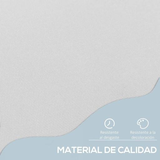 Toldo Manual Retráctil 200x150x170-280 cm para Balcón y Terraza con Altura Ajustable con Manivela Blanco [3]