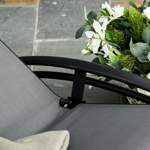 Tumbona Reclinable de Aluminio con Respaldo Ajustable en 5 Posiciones y Reposacabezas Extraíble Acolchado Textelino [6]