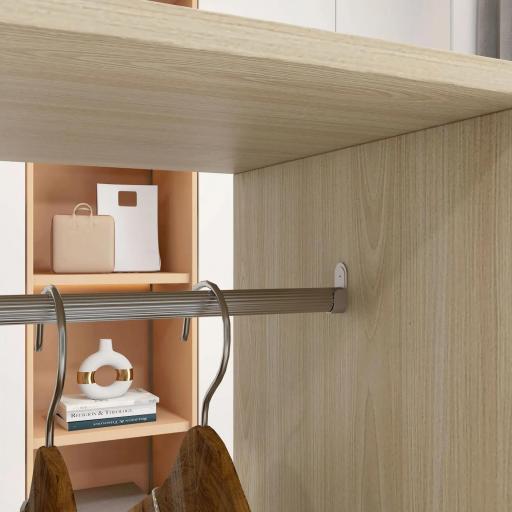 Armario para Ropa con Barra Estantes Abiertos Organizador para Colgar Ropa de Dormitorio 120x40x128 cm Natural [5]