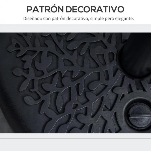 Base de Pared para Sombrilla Ø38/48 mm Soporte Semicircular de Parasol Rellenable de Arena 21 kg o Agua 18 kg para Jardín Patio Terraza Exterior 50x31x38 cm Negro [5]