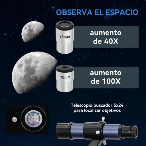 Telescopio Reflector Astronómico para Adultos y Principiantes Apertura 114 mm con Trípode Ajustable Bolsa [7]