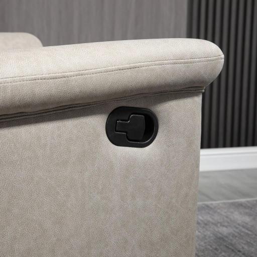 Sillón Relax Reclinable Manual Sillón Relax de Tela con Reposabrazos Reposapiés Acolchado Grueso Gris [5]