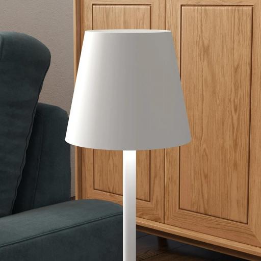 Lámpara de Mesita de Noche con Luces LED Lámpara de Mesa Inalámbrica USB-C Recargable 3 Colores Ø11,2x36,5 cm Blanco [5]