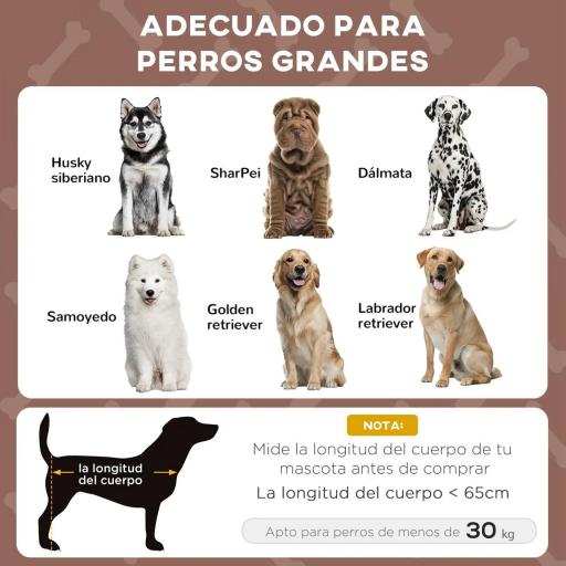 Cama para Perros Elevada con Toldo Marco de Acero y Bolsa de Transporte para Interior y Exterior 106x76x94 cm Café [5]