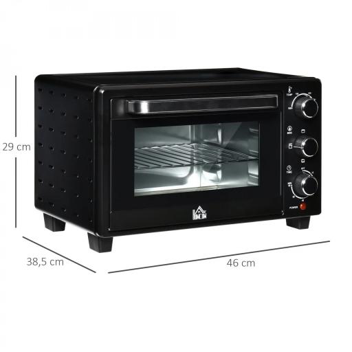 Horno Sobremesa de 21L 1400W Mini Horno Eléctrico Temporizador hasta 60min y Temperatura Regulable hasta 230℃ Negro [1]