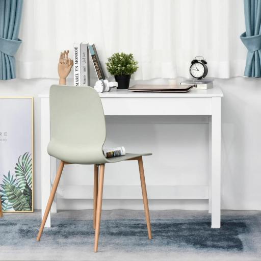 Mesa Escritorio Estilo Moderno Escritorio Fácil de Montar Mesa de Ordenador para Oficina Dormitorio Estudio 105x50x76 cm Blanco [6]