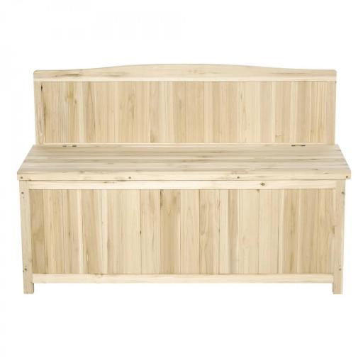 Banco de Jardín con Baúl de Almacenaje y Respaldo Carga 250 kg para Patio Terraza Balcón 115x45x75 cm Natural [9]