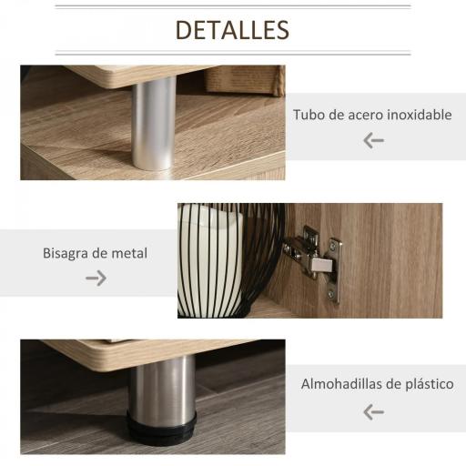 Mesa para TV para Televisores de hasta 55 Pulgadas con 2 Puertas y 2 Estantes para Dormitorio 120x39,5x52 cm Roble [3]