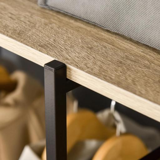 Perchero de Ropa Perchero de Madera con 4 Estantes de Almacenaje y Barra para Colgar Carga 30 kg para Dormitorio Salón Entrada 100x46x170,5 cm Natural [8]