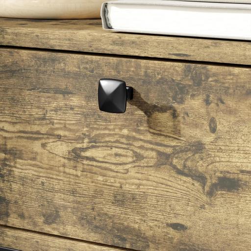 Mesa Auxiliar con Cajón y 2 Estantes con 2 Enchufes y 2 Puertos USB de Estilo Industrial 60x30x66,5 cm Marrón Rústico [5]