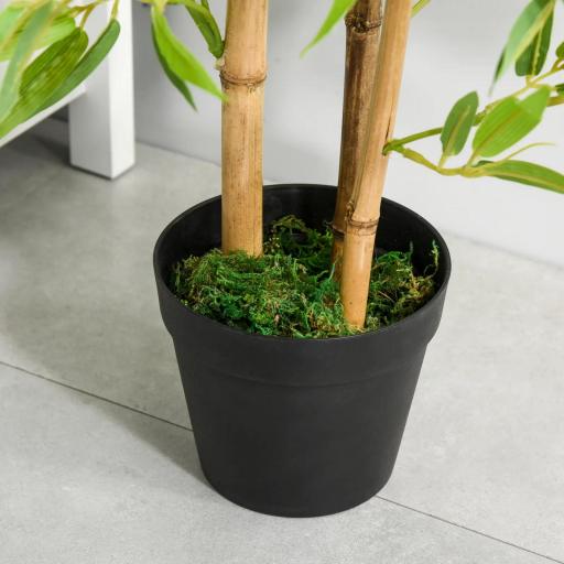 Planta Artificial de Bambú 120 cm Árbol Artificial en Maceta Decorativa para Interior Hogar Ø15,5x120 cm Verde [3]