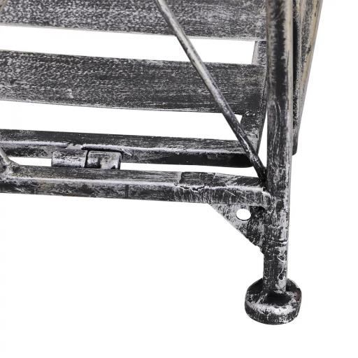 Soporte para Plantas Plegable de 3 Niveles con Estructura de Metal Soporte para Macetas Gris Plateado [7]