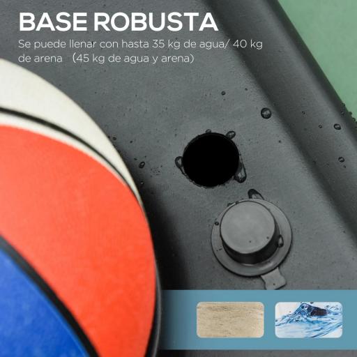 Canasta de Baloncesto para Exterior Altura Ajustable 160-210 cm con Ruedas y Base Rellenable 76x48x254 cm Negro [7]