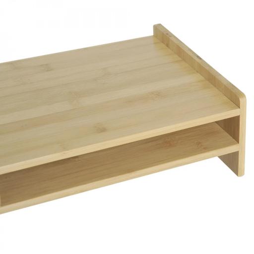 Soporte para Monitor de Bambú Organizador de Escritorio para Ordenador Portátil 49x25,5x11,5 cm Natural [7]