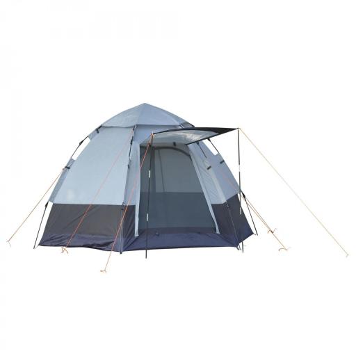 Tienda de Camping para 2-3 Personas con 2 Puertas Impermeable Anti-UV Palanca Automática 260x260x150 cm Negro y Gris [9]