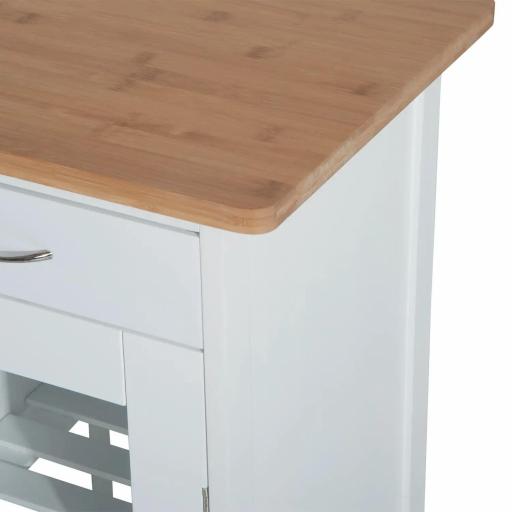 Carro de Cocina Multiusos Carrito Auxiliar con Ruedas para Dormitorio con Estantes Cestas Cajones 70x37x85cm Madera [6]