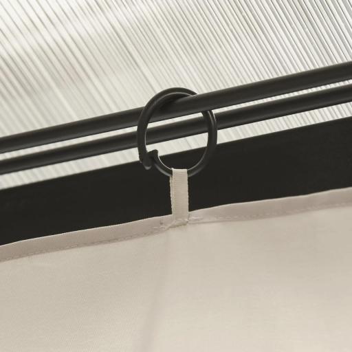  4 Paredes Laterales para Cenador 302x205 cm con 40 Ganchos y Anillos en C para Pérgola Gazebo Beige [4]