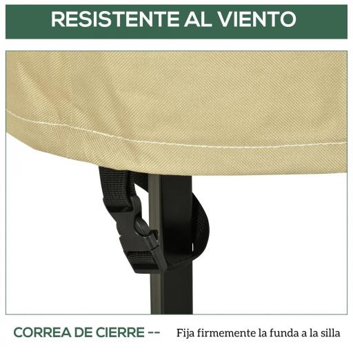 Funda para Sillas Apilables 90x70x115 cm Impermeable de Tela Oxford 600D Anti-UV Beige y Café [5]