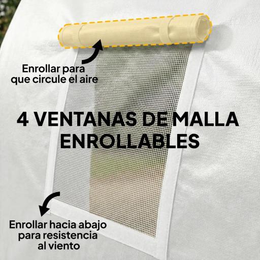 Garaje Exterior para Coche 3x6 m Impermeable con Tejido PE Resistente Marco de Metal Galvanizado UPF 30+ Blanco [6]