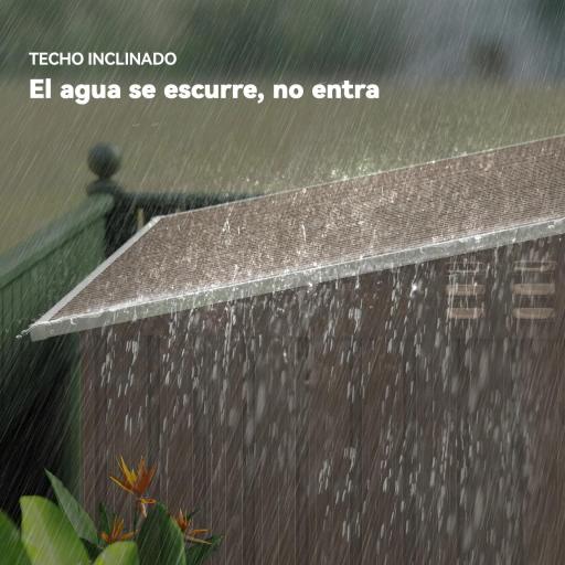 Caseta de Jardín Metálica con Puerta Corredera Ventanas y Ventilación para Almacenaje Exterior 195x122x159/182 cm Marrón [5]