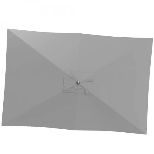Toldo de Recambio de Sombrilla de 3x2 m Toldo de Repuesto para Sombrilla con Ventilación Superior Protección UV 50+ Gris [8]