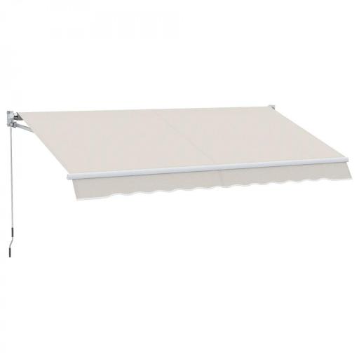 Toldo de Pared Apertura Manual de Aluminio y Poliéster UV50+ para Exterior con Manivela 200x250 cm Blanco Crema [8]