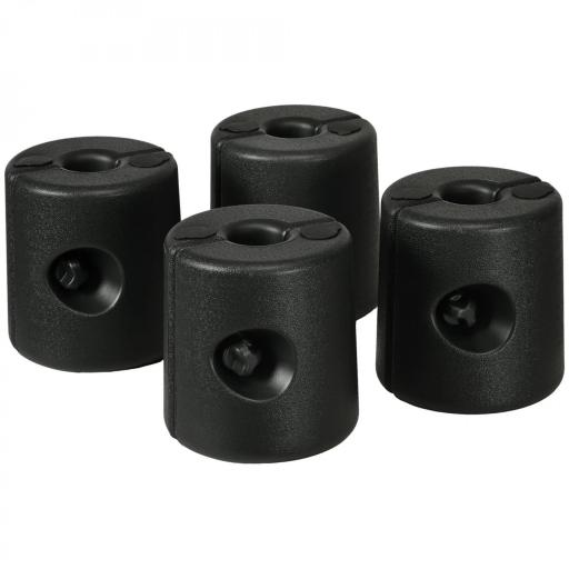 Pack de 4 Pesos para Carpas Plegables Soportes Rellenables con 8,7 kg de Agua o 12 kg de Arena Ø21,5/24x25,5 cm Negro [7]