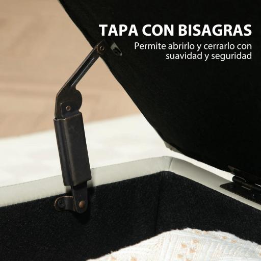 Baúl de Almacenaje para Dormitorio 33L Tapizado en PU Banco de Almacenaje con Patas de Madera 60x38x40 cm Gris Claro [2]