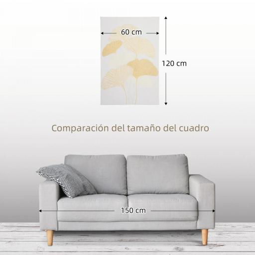 Cuadro de Arte en Lienzo Hojas de Ginkgo Biloba 90x60 cm 1 Parte Impresión Artística para Decoración de Pared en Salón Oficina Dormitorio [5]