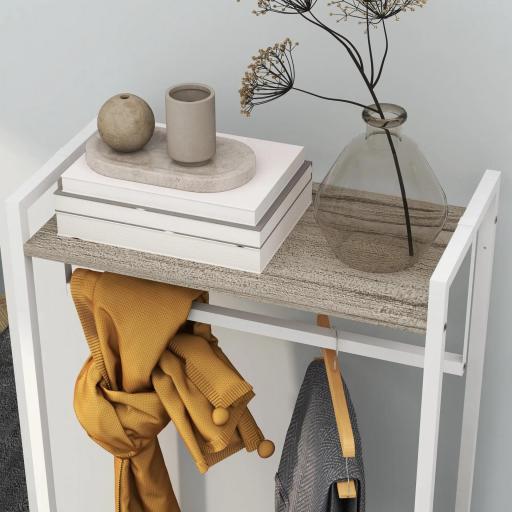 Perchero para Ropa Perchero Recibidor con 3 Cajones de Tela y Estante de Almacenamiento 58,5x30x178 cm Natural [7]