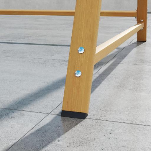 Balancín de Jardín Exterior de 2 Plazas con Toldo Ajustable y Estructura de Metal 142x112x162 cm Madera Natural y Beige [6]