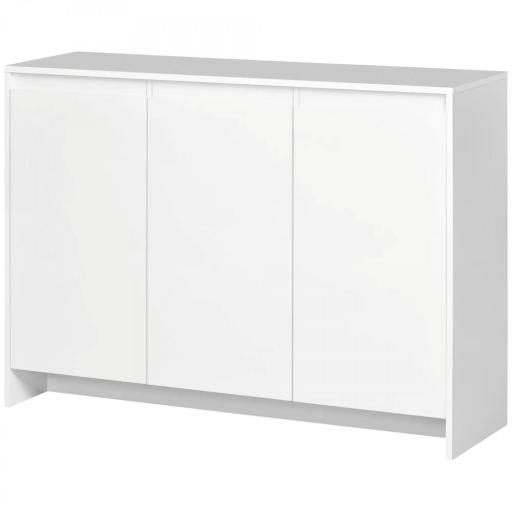 Mueble Aparador con 3 Puertas Estantes Ajustables y Cierre Suave Soporte para Televisores 120x35x85 cm Blanco [3]