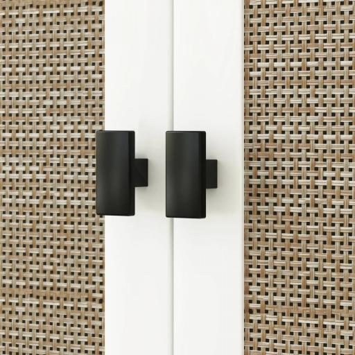 Mueble sobre Inodoro con 2 Puertas con Frontal de Ratán Compartimento y Estante Ajustable 60x19,5x160 cm Blanco [6]