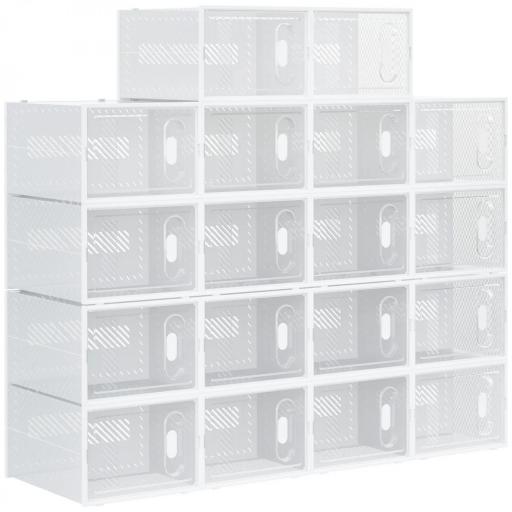 Organizador de Zapatos Modular Estantería Modulable con 18 Cubos Puertas Magnéticas 28x36x21 cm Transparente [9]