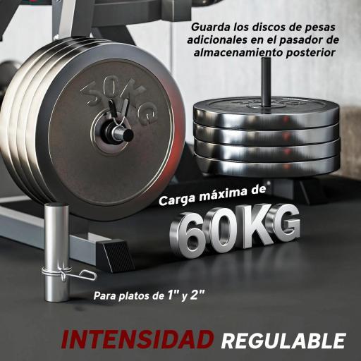 Máquina de Extensión y Curl de Piernas Ajustable con Carga de Placas para Entrenamiento de Cadera Muslos en Gimnasio [6]