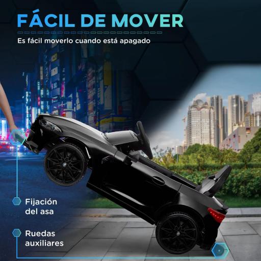 Coche de Batería para Niños 12V BMW M4 con Mando a Distancia Faros Bocina Música Velocidad 3-5 km/h Negro [6]