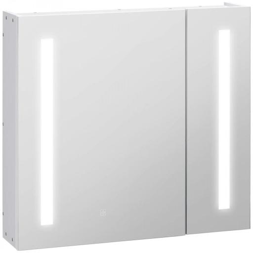 Armario con Espejo de Baño con Luz LED Mueble de Baño Colgante con Interruptor Táctil 70x15x65cm Blanco [7]