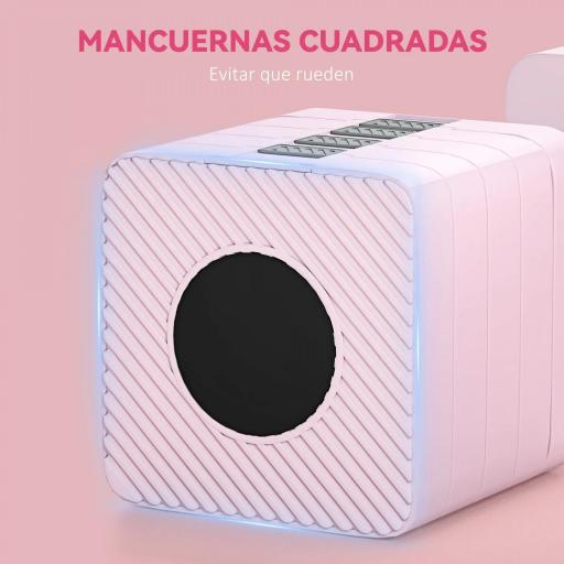 Juego de Mancuernas 10 kg con Mango Antideslizante y Diseño Cuadrado para Entrenamiento en Casa Gimnasio Rosa [5]