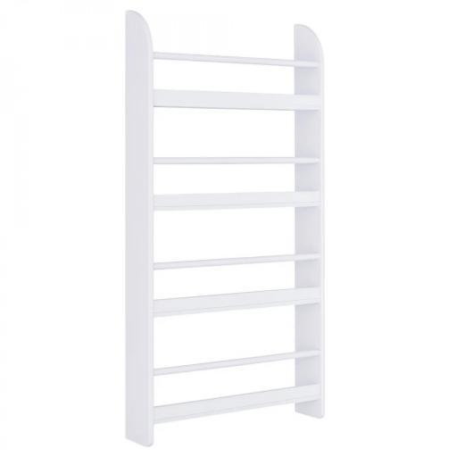 Estantería de Pared de Libros con 4 Estantes Librería Infantil para Hogar Oficina Carga 30kg 59x12x113cm Blanco [8]