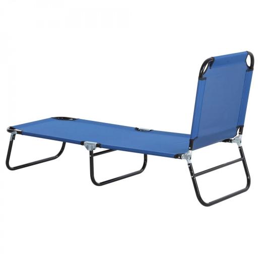 Tumbona Plegable Reclinable con Ángulo Ajustable de 5 Posiciones para Jardín Exterior Piscina Terraza Camping Carga 120 kg 188x56x28 cm Azul [8]