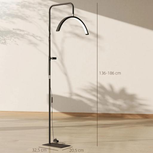 Lámpara Pestañas Media Luna con Cabeza Giratoria 350° 7 Temperaturas de Color Brillo Ajustable Soporte para Teléfono [1]