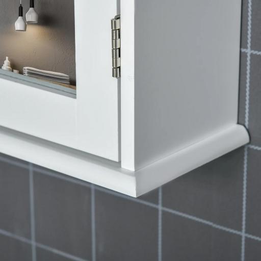 Armario con Espejo para Baño con 1 Estente de Almacenamiento 41x14x60 cm Blanco [8]