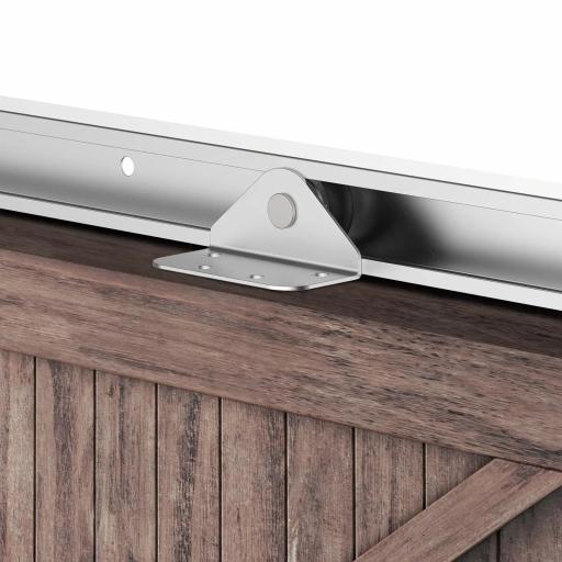 Herraje para Puerta Corredera 186 cm Kit de Accesorios para Puerta Corrediza de Madera con Riel de Metal [6]