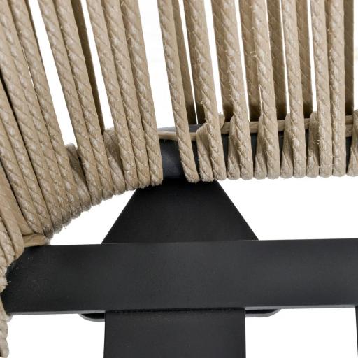 Juego de 2 Sillas y Mesa de Ratán con Cojines Acolchados y Encimera de Vidrio para Balcón Terraza Café y Gris [6]