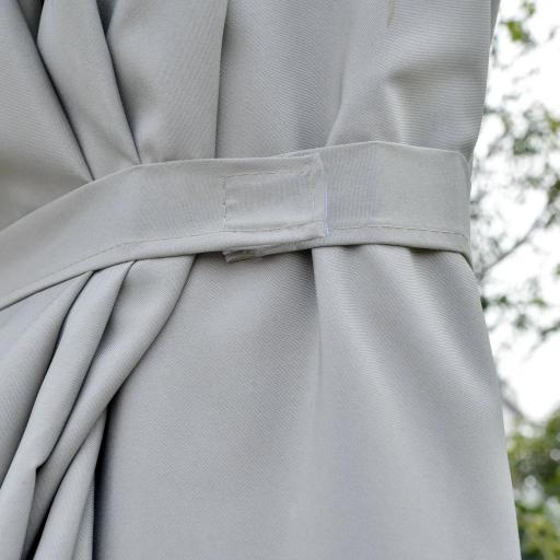 Sombrilla Doble 450x265x240 cm con 48 Luces LED Manivela Protección Solar para Terraza Balcón Piscina Gris Claro [7]